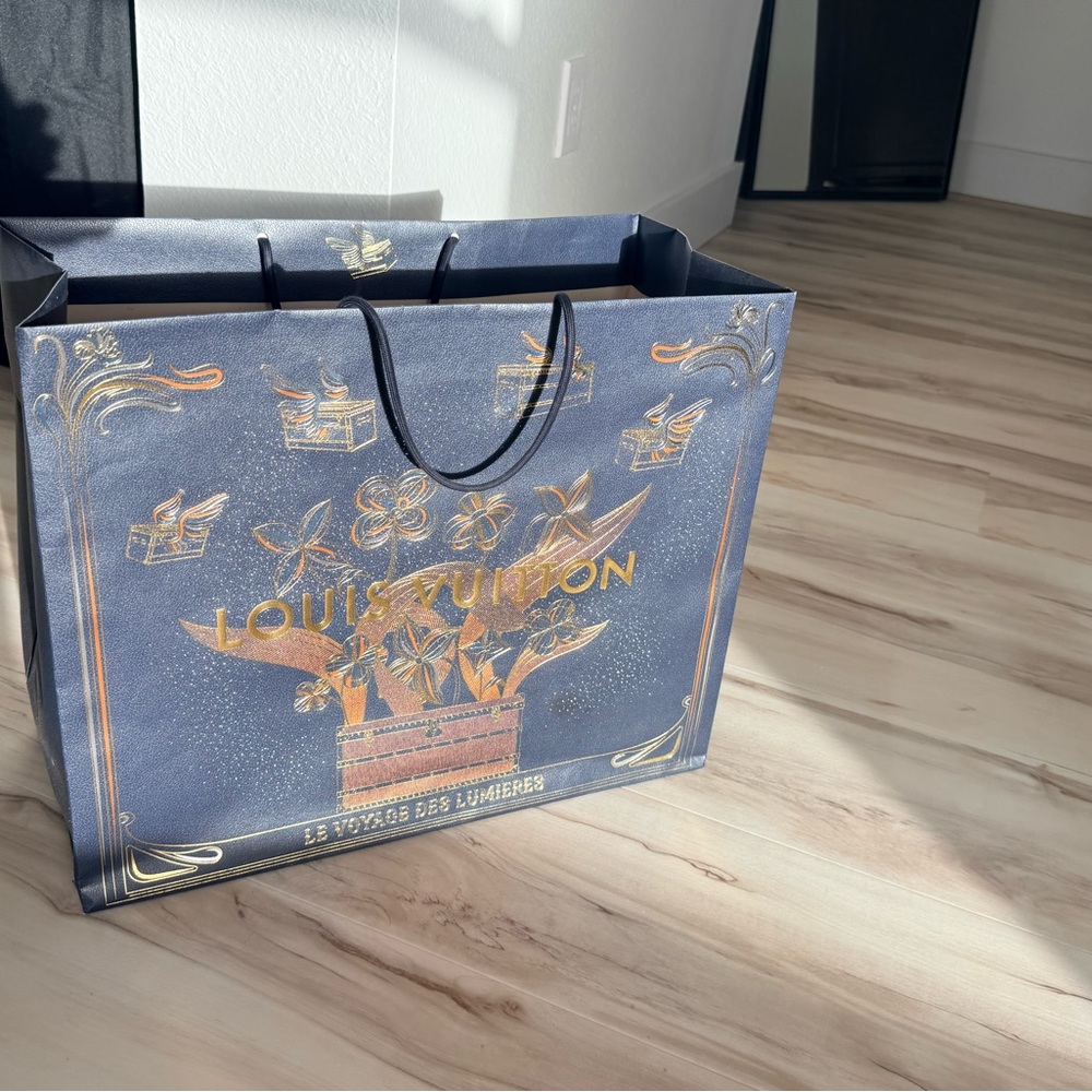 LARGE Louis Vuitton Navy and Gold special edition Shopping Bag
